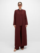 Amara Long Jacket Abaya - Burgundy