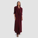Nouf Long Blazer Abaya - Burgundy