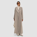 Lena Long Trench Abaya - Beige