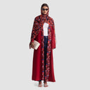 Red Abstract Floral Reversible Abaya - Limited 10 pieces