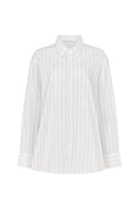 Maya Shirt - White/Black Pinstripe
