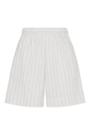 Maya Shorts - White/Black Pinstripe