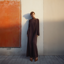 Lena Long Trench Abaya - Brown