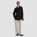 Yasmine Shirt - Black With White Grid