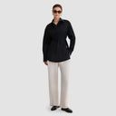 Yasmine Shirt - Black With White Grid