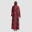 Red Abstract Floral Reversible Abaya - Limited 10 pieces
