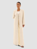 Almaha Long Jacket Abaya - Off-White