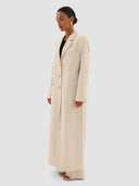 Rawan Long Blazer Abaya - Off-White