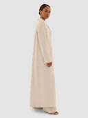 Rawan Long Blazer Abaya - Off-White