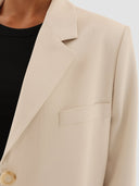 Rawan Long Blazer Abaya - Off-White