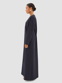 Almaha Long Jacket Abaya - Dark Blue