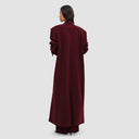 Nouf Long Blazer Abaya - Burgundy