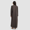 Noura Long Blazer Abaya - Mocha