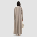 Lena Long Trench Abaya - Beige