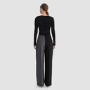 Zelda Trousers - Two-Tone Black & Grey Pinstripe