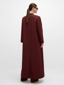 Amara Long Jacket Abaya - Burgundy