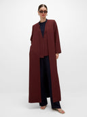 Amara Long Jacket Abaya - Burgundy