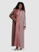 Hend Long Blazer Abaya - Rosewood & Soft Pink