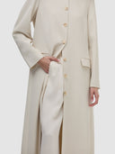 Ohood Long Jacket Abaya - Off White