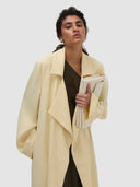 Wafa Long Trench Abaya - Soft Yellow