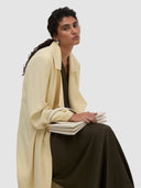 Wafa Long Trench Abaya - Soft Yellow
