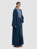 Hind Long Cardigan Abaya - Night Blue