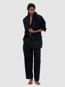 Zainab Trousers - Black/White Pinstripe