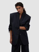 Zainab Blazer - Black/White Pinstripe