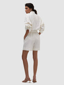 Maya Shorts - White/Black Pinstripe