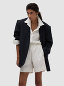 Zainab Blazer - Black/White Pinstripe