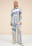 Petra Printed Pants - Blue