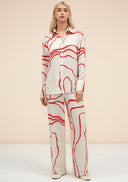Petra Printed Pants - Red