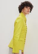 Camila Leather Fitted Blazer - Neon Yellow