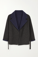 Elizabeth Belted Jacket Coat - Charcoal/ Dark Blue