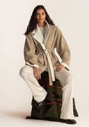 Elizabeth Belted Jacket Coat - Beige