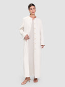 Ohood Long Jacket Abaya - Off White