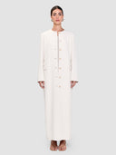 Ohood Long Jacket Abaya - Off White