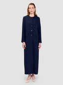 Ohood Long Jacket Abaya - Dark Blue
