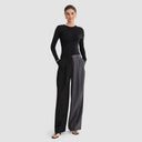 Zelda Trousers - Two-Tone Black & Grey Pinstripe