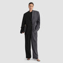 Zelda Blazer - Two-Tone Black & Grey Pinstripe