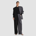 Zelda Trousers - Two-Tone Black & Grey Pinstripe