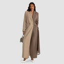 Zelda Long Blazer - Two-Tone Beige & Taupe