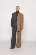 Zelda Two Tone Trousers - Grey & Brown