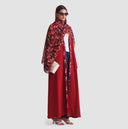 Red Abstract Floral Reversible Abaya - Limited 10 pieces