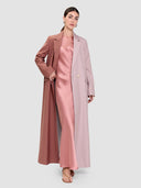 Hend Long Blazer Abaya - Rosewood & Soft Pink