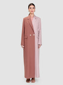 Hend Long Blazer Abaya - Rosewood & Soft Pink