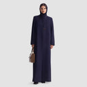 Ella Long Jacket Abaya - Dark Blue