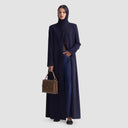 Ella Long Jacket Abaya - Dark Blue