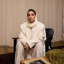 Nouf Long Blazer Abaya - Off-White