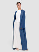 Hind Long Cardigan Abaya - Night Blue